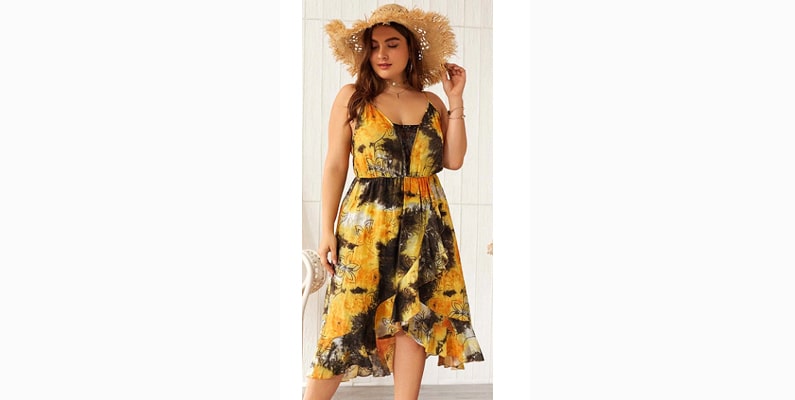  Amazing Tie & Dye Floral Print Dress
