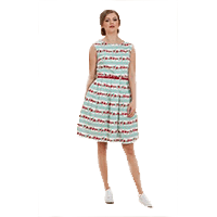 Betty Floral Stripe Print Dress