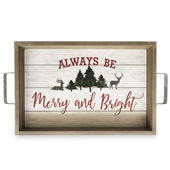 Always Be Merry & Bright Tree & Deer Serving Tray