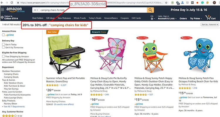 percentage discount for camping chairs for kids