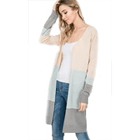 City Girl color block open Cardigan