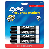 EXPO Dry Erase Marker, Bold Tip, 4ct – Black