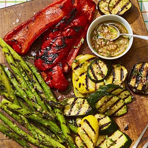 Grilled Veggies with Honey-Thyme Vinaigrette