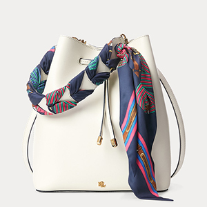 Lauren Ralph Lauren Print-Scarf Debby Drawstring Bag