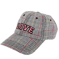 Love Plaid Baseball Cap