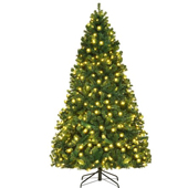 Costway 7Ft/7.5Ft/8Ft Pre-Lit PVC Christmas tree