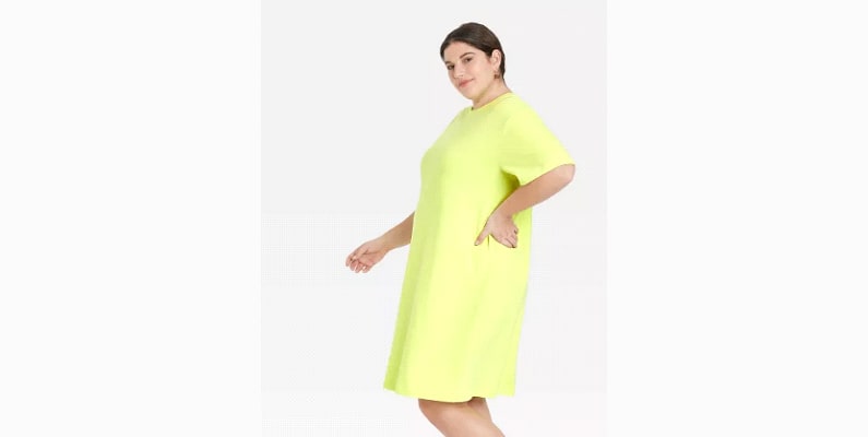 Women’s Elbow Sleeves Knit T-shirt Dress
